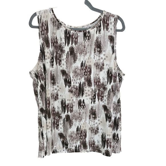 Chico's Tops - Chico's Easywear Printed Textured Top Womens Size 3 US XL/16 Sleeveless …